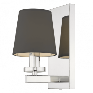 Kinkiet chromowany z czarnym abażurem W01014CH-BK z serii LONDON - Cosmo Light