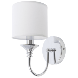 Kinkiet glamour chromowany z białym abażurem W01837CH-WH z serii ABU DHABI - Cosmo Light