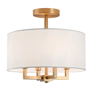 Plafon mosiężny z białym abażurem 40cm C04913BR-WH z serii LILLE - Cosmo Light