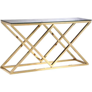 Konsola metalowa złota ze szklanym blatem 150cm EP-C1490AU z serii EMPIRE - Cosmo Light