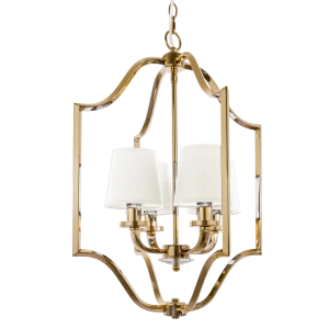 Lampa wisząca złota metalowa z białymi abażurami P04667AU-WH z serii NEW YORK - Cosmo Light