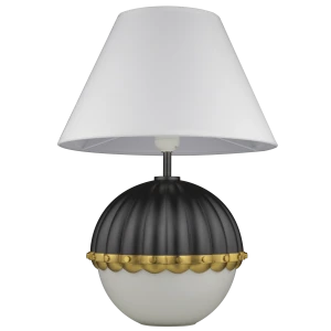 Lampa stołowa metalowa biało-czarna z mosiądzem T01275BK z serii PRALINES - Cosmo Light