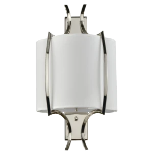 Kinkiet metalowy chromowany z białym abażurem W01053NI-WH z serii FARO - Cosmo Light