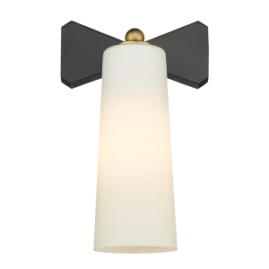 Kinkiet metalowy czarny ze szklanym kloszem W01169BK z serii BOW - Cosmo Light