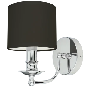 Kinkiet chromowany z czarnym abażurem W01397CH-BK z serii ABU DHABI - Cosmo Light