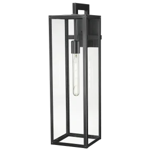 Kinkiet zewnętrzny czarny metalowy szklany W01715BK z serii KYOTO - Cosmo Light