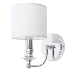 Kinkiet glamour chromowany z białym abażurem W01888CH-WH z serii ABU DHABI - Cosmo Light