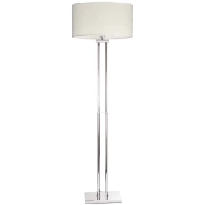 Lampa podłogowa chromowana z białym abażurem F01451CH-WH z serii ATHENS - Cosmo Light