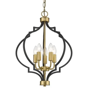 Lampa wisząca metalowa czarno-złota 5-punktowa P05179BK z serii NASHVILLE - Cosmo Light