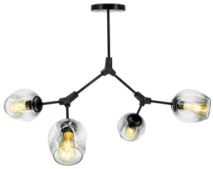 Lampa wisząca loft czarna metalowa 4-punktowa 1962/4 z serii BOSTON - Lampy Elem