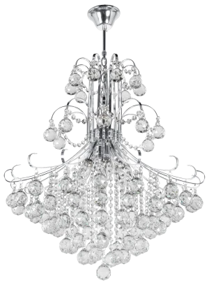 Żyrandol kryształowy chromowany 6-punktowy 60cm 6245/6 8C - Lampy Elem