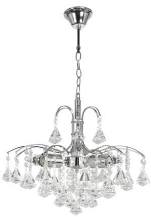 Żyrandol kryształowy chromowany 3-punktowy 6246/3 8C - Lampy Elem