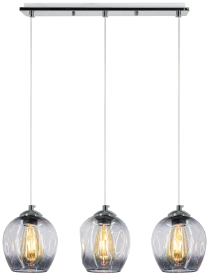 Lampa wisząca chromowana szklana 3-punktowa 8182/3 8C BL z serii ATENA - Lampy Elem