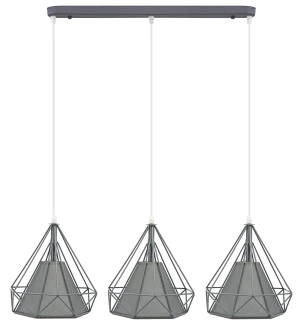 Lampa wisząca loftowa szara 3-punktowa 8803/3 z serii PIRAMIDA - Lampy Elem