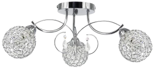 Lampa sufitowa chromowana kryształowa 3-punktowa 8965/3 z serii WENUS - Lampy Elem