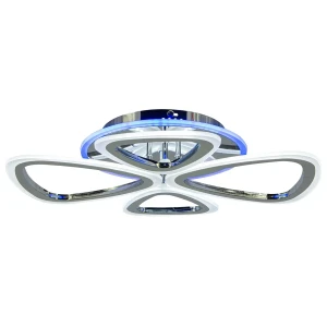 Plafon LED chromowany 60cm z podświetleniem DRS2013 8C z serii OSLO - Lampy Elem