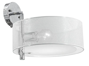 Kinkiet metalowy chromowany z białym kloszem DRS8006/1 z serii ANTILA - Lampy Elem