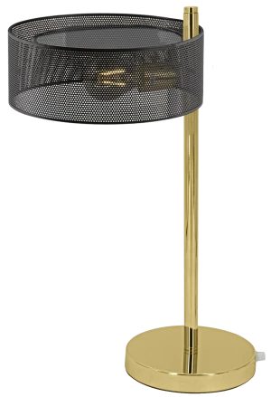 Lampa stołowa metalowa złoto-czarna z kloszem siatkowym DRS8006/1D z serii ANTILA - Lampy Elem