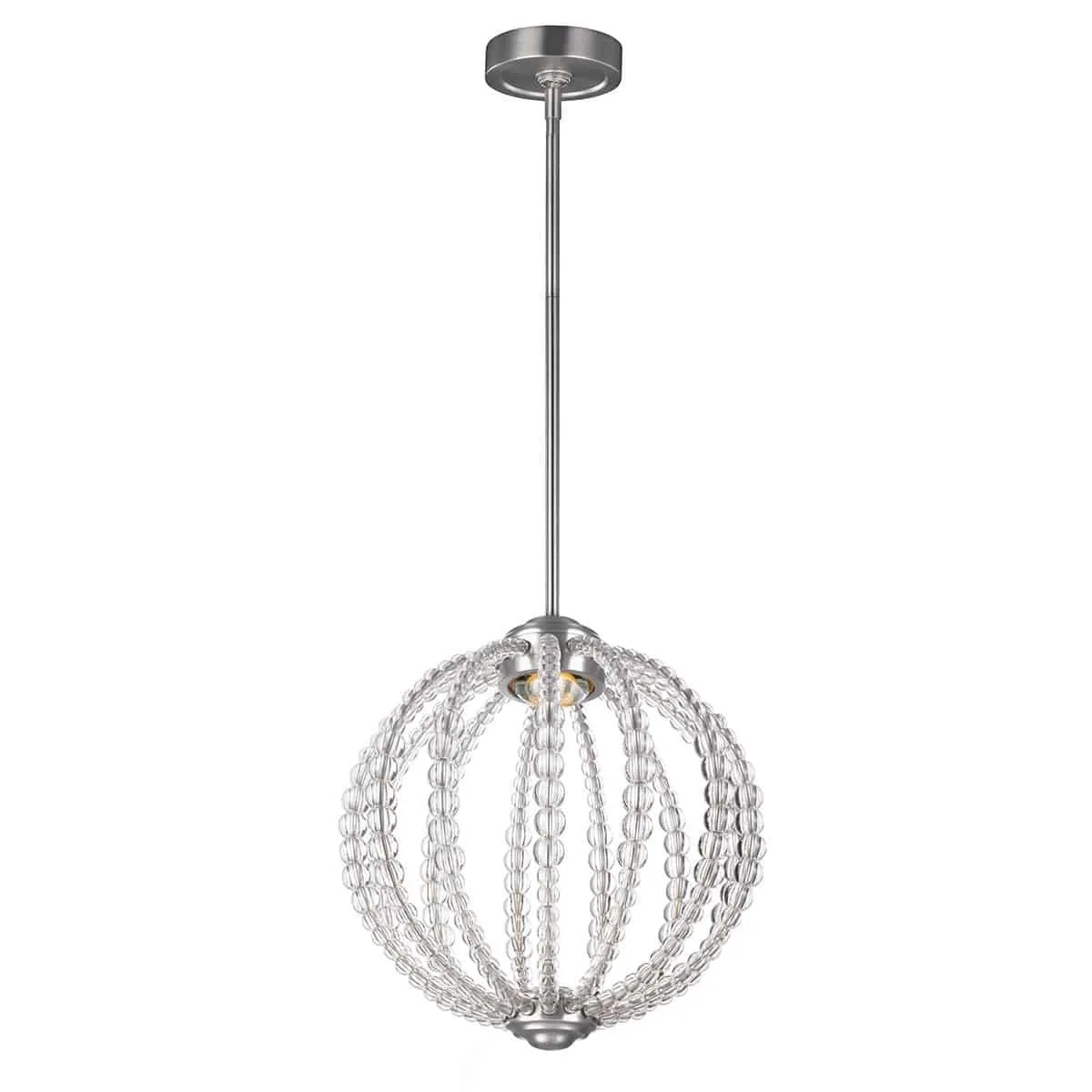 Lampa wisząca szklana kulista srebrna FE/OBERLIN/P/S z serii OBERLIN - Elstead Lighting