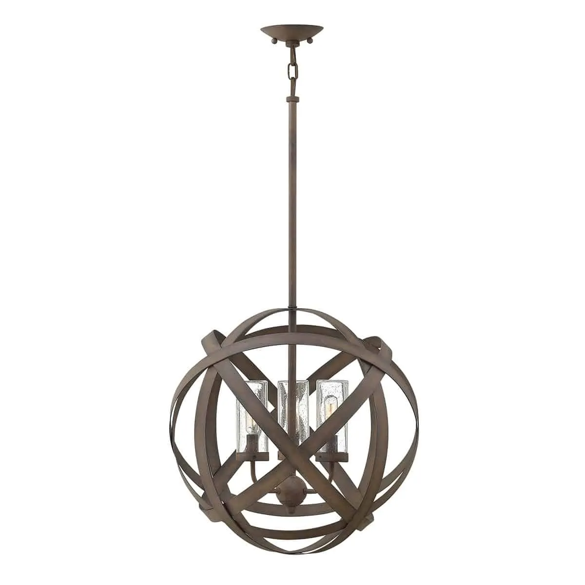 Lampa wisząca metalowa brązowa kula 3-punktowa HK/CARSON/3P z serii CARSON - Elstead Lighting