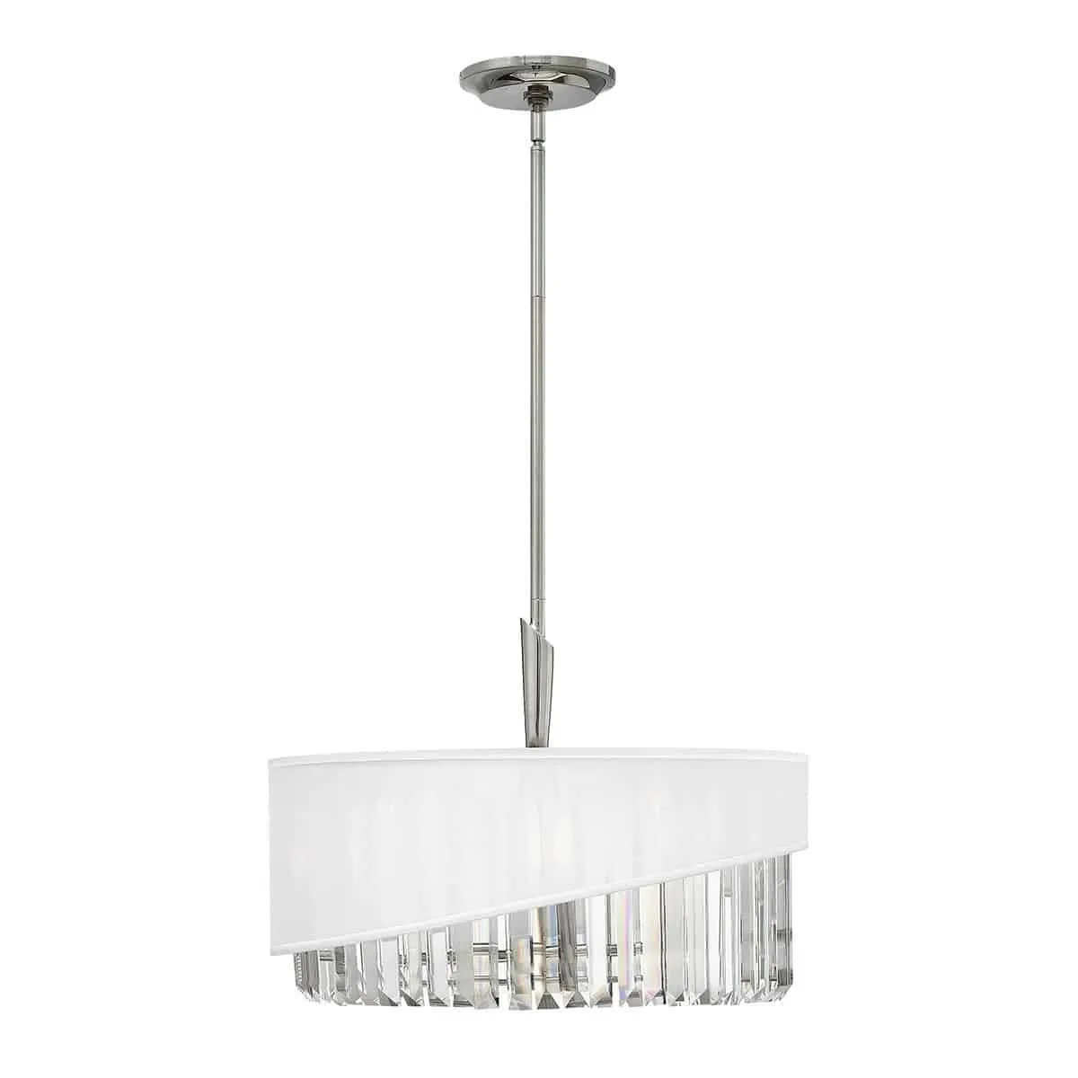 Lampa wisząca kryształowa biała z tkaniną HK/GIGI/3P z serii GIGI - Elstead Lighting
