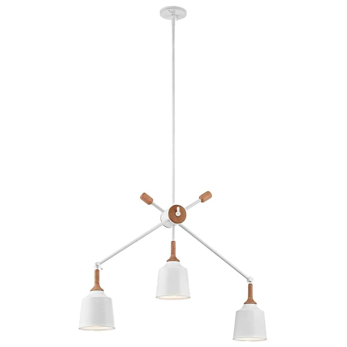 Lampa wisząca biała metalowa z drewnem 3-punktowa DANIKA3 z serii DANIKA - Elstead Lighting