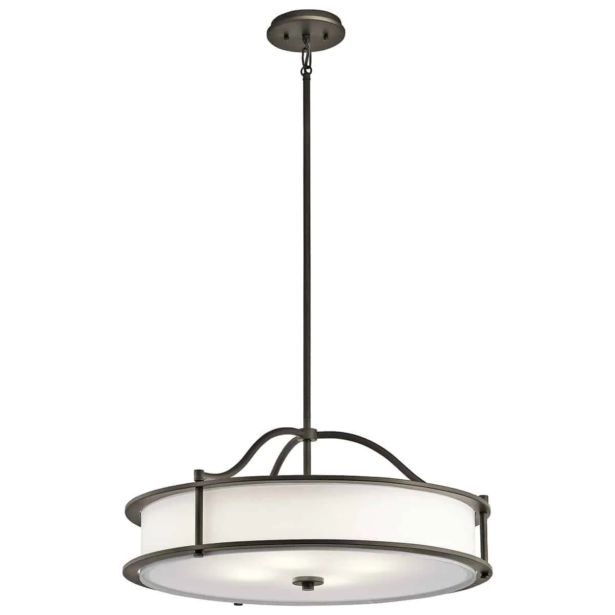 Lampa wisząca brązowa z białym kloszem 61cm KL/EMORY/P/M OZ z serii EMORY - Elstead Lighting