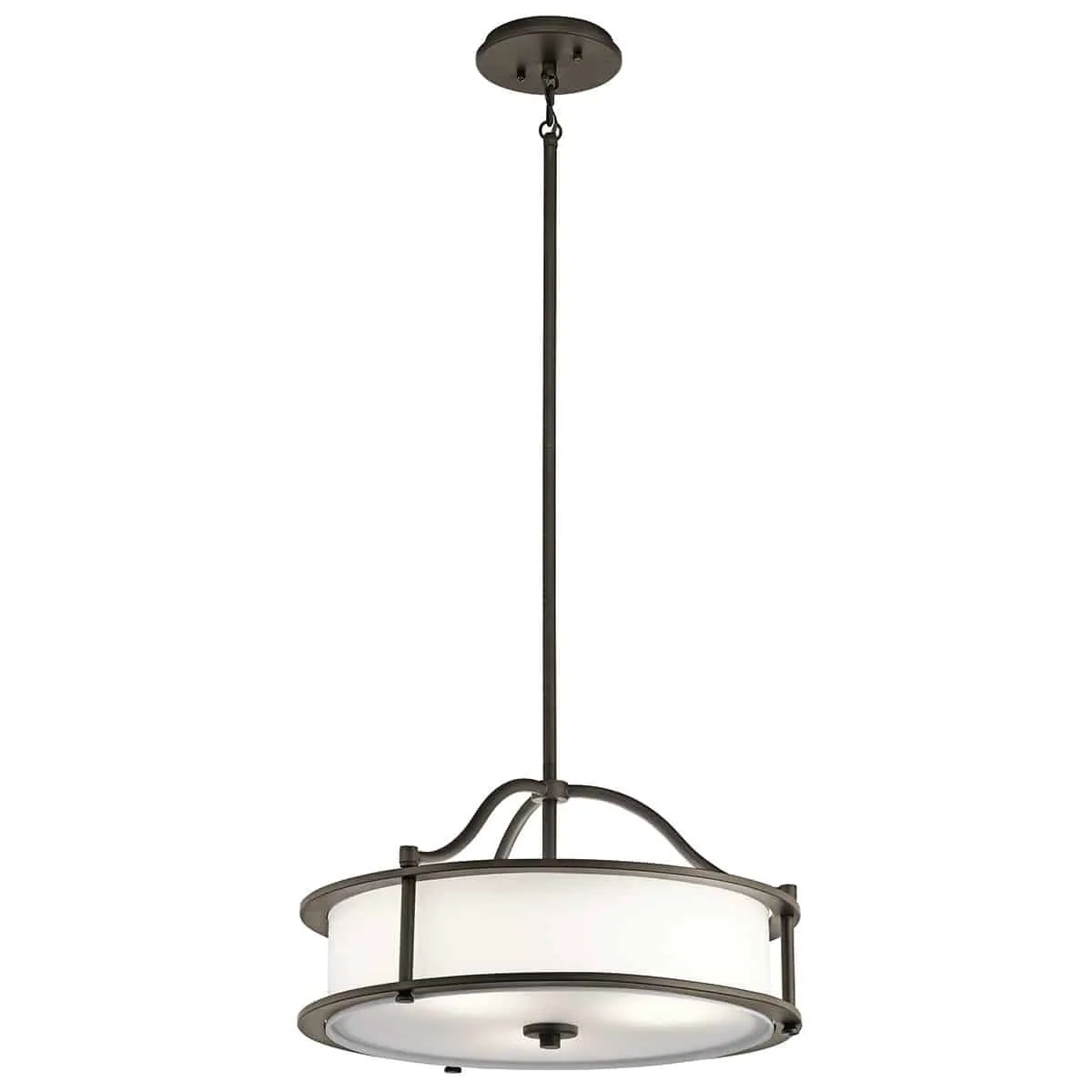 Lampa wisząca metalowa brązowa z białym kloszem 3-punktowa KL/EMORY/P/S OZ z serii EMORY - Elstead Lighting