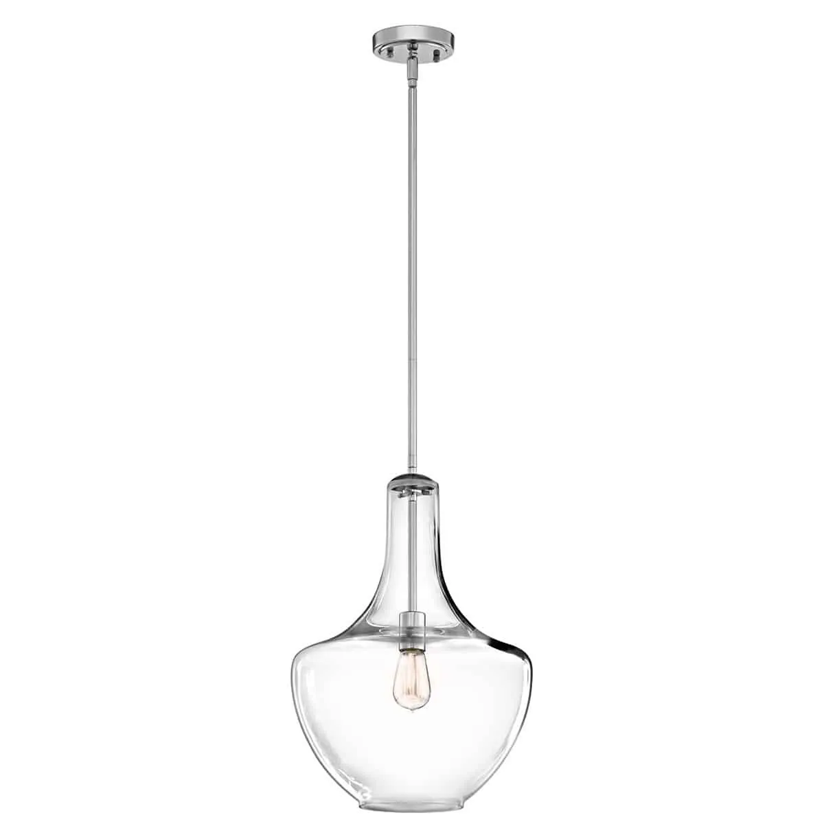 Lampa wisząca szklana przezroczysta chromowana KL/EVERLY/P/M CH z serii EVERLY - Elstead Lighting
