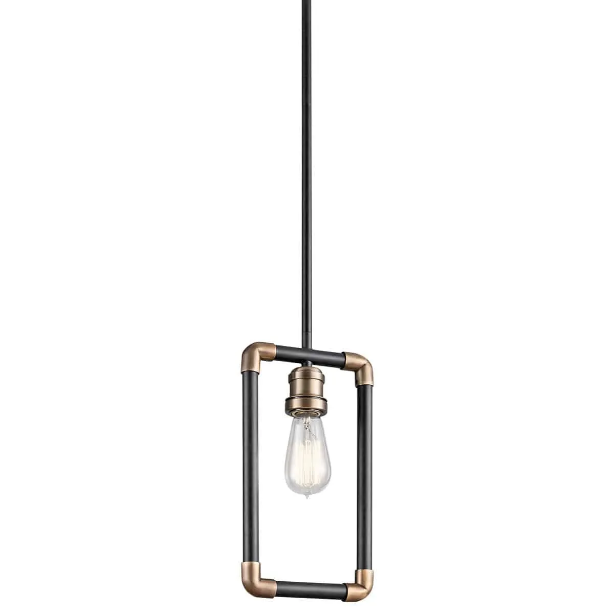 Lampa wisząca metalowa czarno-mosiężna 1-punktowa KL/IMAHN/MP z serii IMAHN - Elstead Lighting