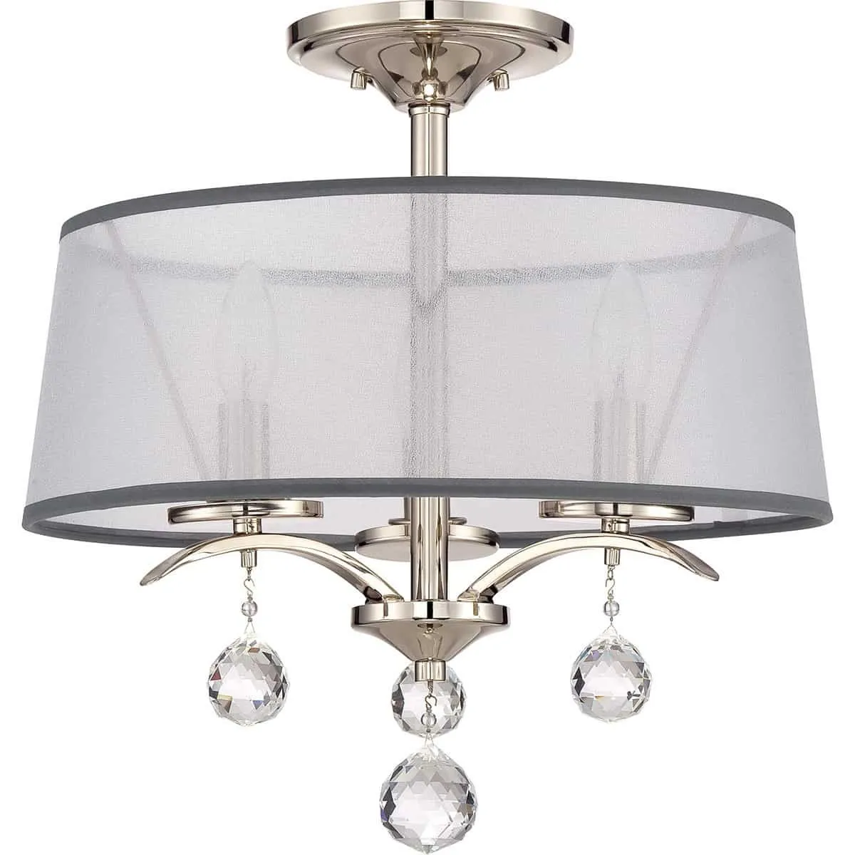 Plafon metalowy srebrny z szarym abażurem QZ/WHITNEY/SF z serii WHITNEY - Elstead Lighting