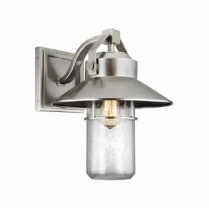 Kinkiet zewnętrzny metalowy srebrny ze szklanym kloszem FE/BOYNTON2/L z serii BOYNTON - Elstead Lighting