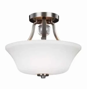 Plafon metalowy srebrny z białym szklanym kloszem FE/EVINGTN/SF SN z serii EVINGTN - Elstead Lighting