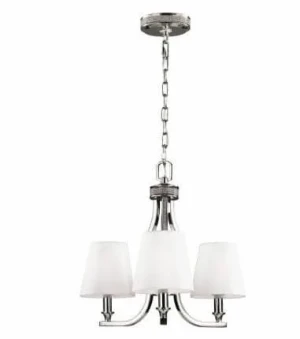 Lampa wisząca chromowana 3-punktowa z białymi kloszami FE/PAVE3 z serii PAVE - Elstead Lighting