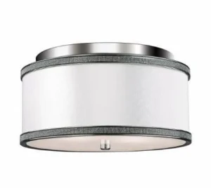Plafon okrągły chromowany z białym szkłem 33cm FE/PAVE/F/S z serii PAVE - Elstead Lighting