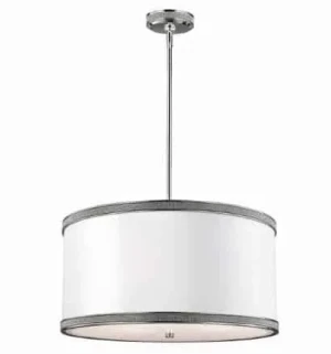 Lampa wisząca chromowana z białym abażurem 51cm FE/PAVE/P/M z serii PAVE - Elstead Lighting
