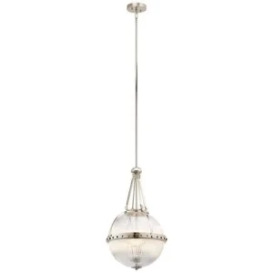Lampa wisząca srebrna szklana kula 3-punktowa KL/ASTER/P PN z serii ASTER - Elstead Lighting
