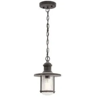 Lampa wisząca metalowa czarna ze szkłem KL/RIVERWOOD8/M z serii RIVERWOOD - Elstead Lighting