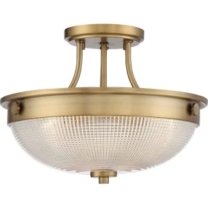 Plafon metalowy złoty ze szklanym kloszem QZ/MANTLE/SF WS z serii MANTLE - Elstead Lighting