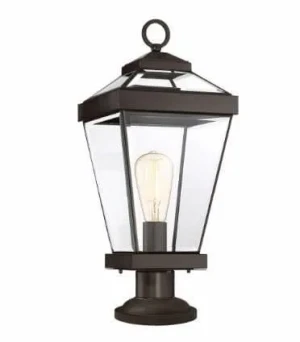 Lampa stojąca zewnętrzna czarna metalowa szklana QZ/RAVINE3/M z serii RAVINE - Elstead Lighting