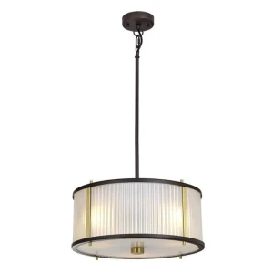 Lampa wisząca metalowa brązowo-mosiężna 3-punktowa DL-CORONA-3P-BAB z serii CORONA - Elstead Lighting