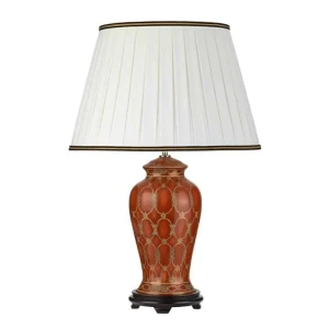 Lampa stołowa ceramiczna terakota z abażurem DL-DATAI-TL z serii Datai - Elstead Lighting