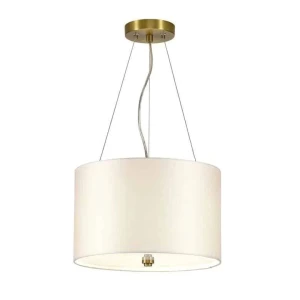 Lampa wisząca mosiężna z abażurem ecru 3-punktowa DL-PEARCE14-3LT-IV-AB z serii PEARCE - Elstead Lighting