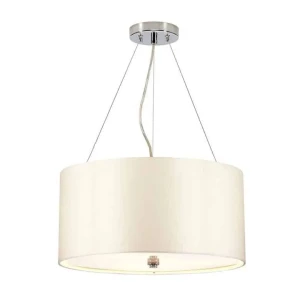 Lampa wisząca z abażurem ecru chromowana 3-punktowa DL-PEARCE18-3LT-IV-PC z serii PEARCE - Elstead Lighting