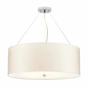 Lampa wisząca 5-punktowa chromowana z abażurem ecru DL-PEARCE26-5LT-IV-PC z serii PEARCE - Elstead Lighting