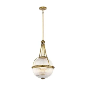 Lampa wisząca mosiężna szklana 3-punktowa KL-ASTER-P-NBR z serii ASTER - Elstead Lighting