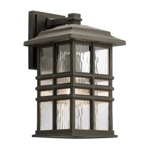 Kinkiet zewnętrzny metalowy brązowy ze szkłem KL-BEACON-SQUARE-M-OZ z serii BEACON SQUARE - Elstead Lighting