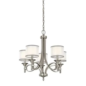 Żyrandol metalowy srebrny 5-punktowy KL-LACEY5-AP z serii LACEY - Elstead Lighting