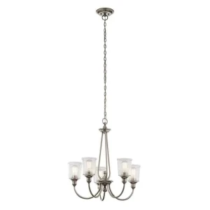 Żyrandol metalowy srebrny 5-punktowy KL-WAVERLY5-CLP z serii WAVERLY - Elstead Lighting