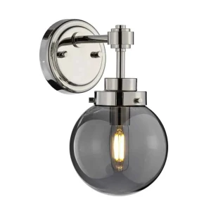 Kinkiet srebrny z dymioną szklaną kulą KULA1 z serii KULA - Elstead Lighting